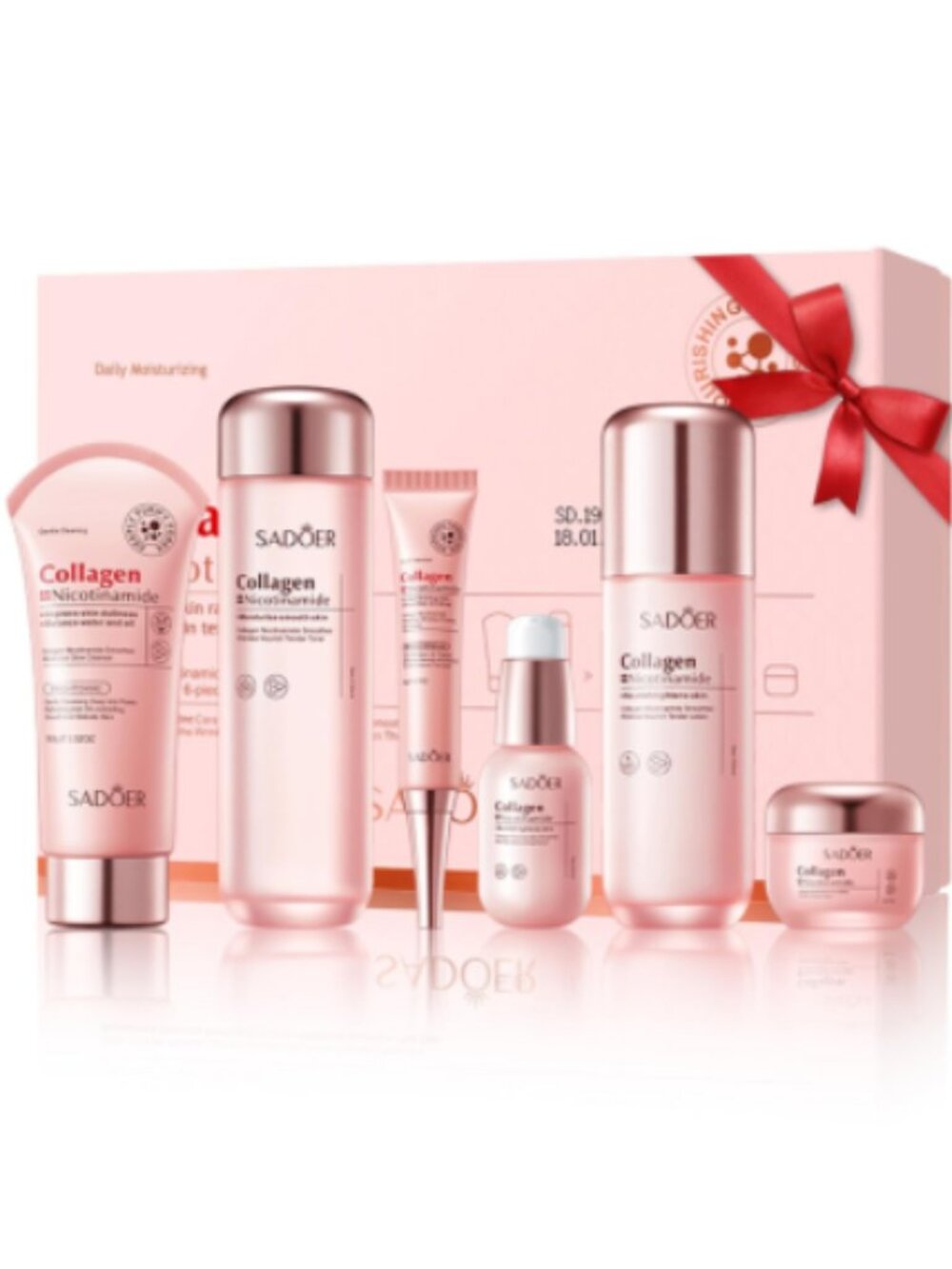 SADOER Collagen Nicotinamide Skincare Set — Pink Box